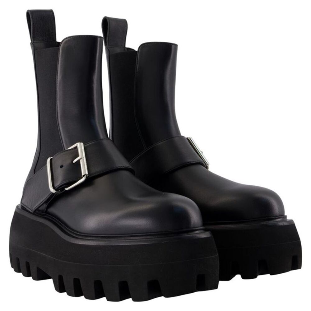 High Ankle Boots - Alexander McQueen - Leather - Black - Picture 2 of 2